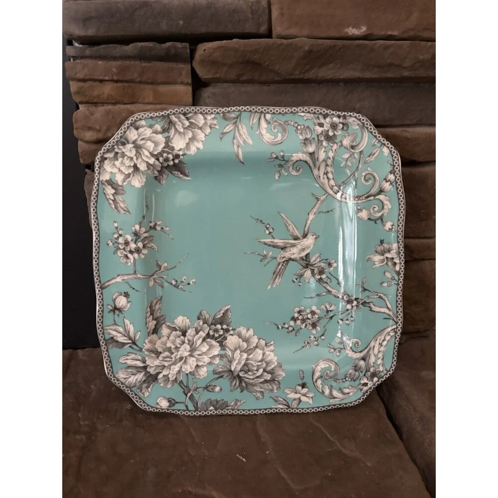 222 fifth adelaide turquoise  10 1/2 In Dinner Plate Set Of 4 Square